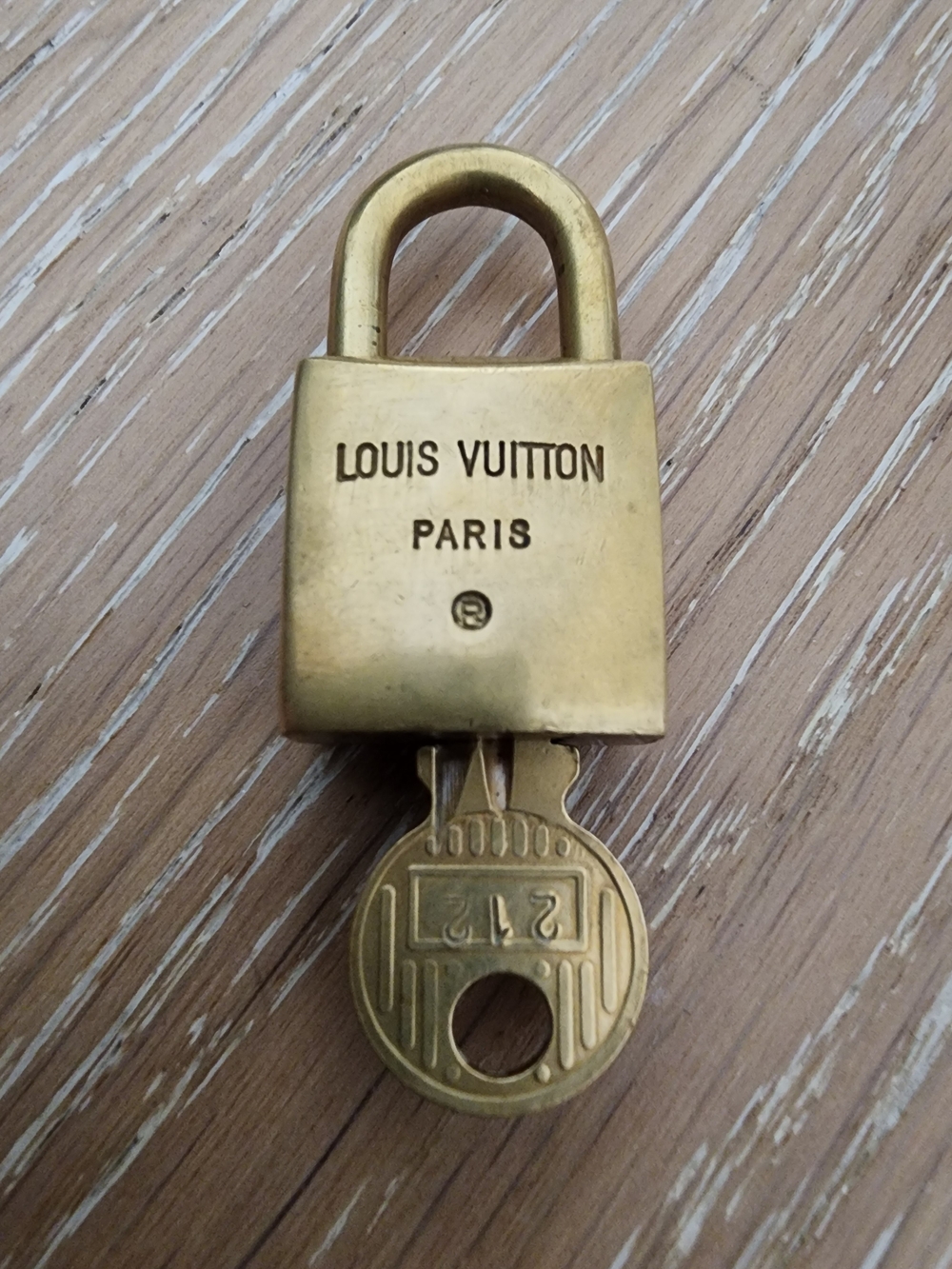 Louis Vuitton Brass-tone Padlock with Key #212 RARE
